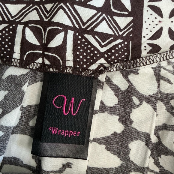 Wrapper Elegant Brown and White Skirt Size 7 - Picture 5 of 7